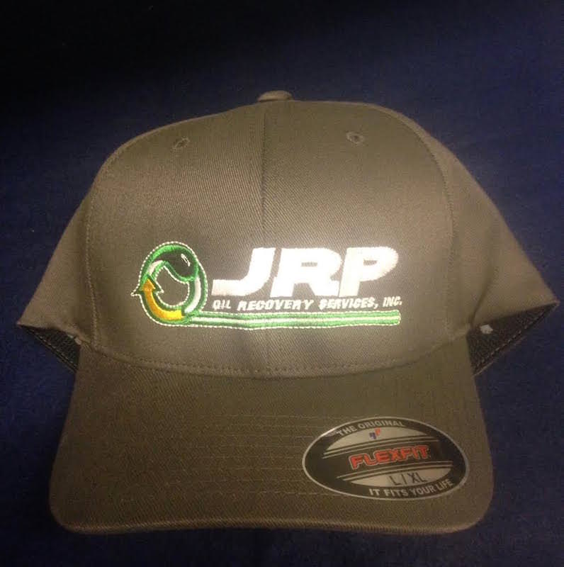 Synergy Print Design created this embroidered cap for JRP Oil Recovery.