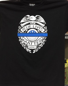 Blue Lives Matter shirt in black